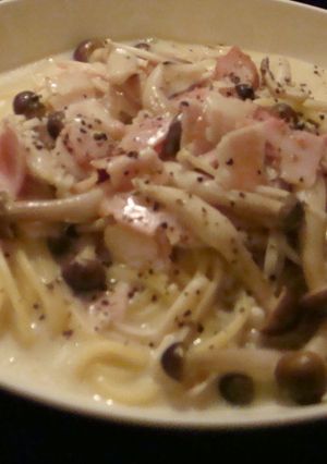 干しきのこのクリームパスタ-レシピのメイン写真