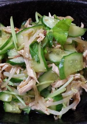 ☆鶏ムネ肉と野菜の和風梅肉和え☆-レシピのメイン写真