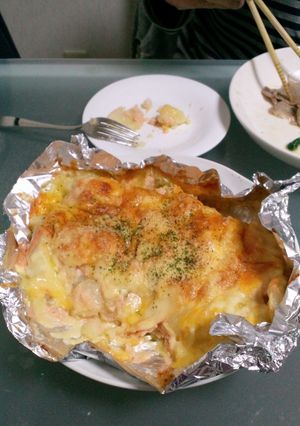 ﾀﾗﾏﾖﾎﾟﾃﾄのﾁｰｽﾞ焼き-レシピのメイン写真