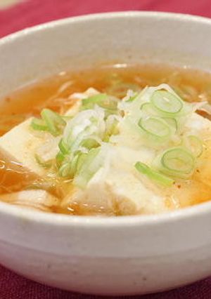 豆腐とねぎのピリ辛スープ-レシピのメイン写真