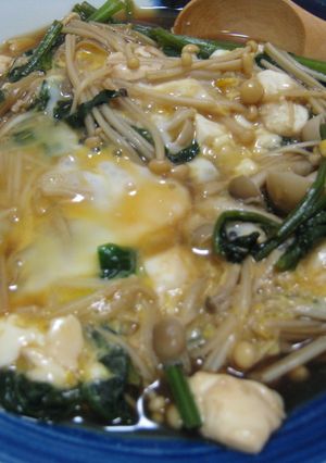 豆腐ときのことほうれんそうの卵とじ-レシピのメイン写真