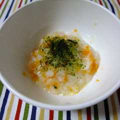 รูปของ 離乳食中期＊にんじん粥青のりがけ