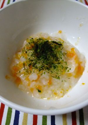 離乳食中期＊にんじん粥青のりがけ-レシピのメイン写真
