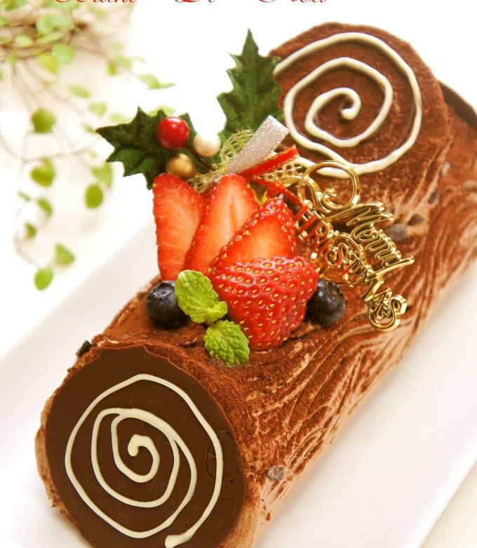 クリスマスに☆ブッシュドノエル⁂ by nyonta 【クックパッド】 簡単