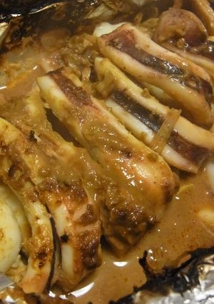 イカワタホイル焼き　ニンニクネギ味噌味-レシピのメイン写真