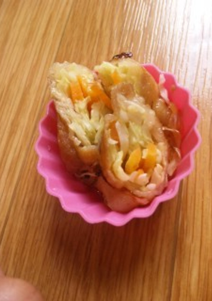 お弁当に☆カワイイしょうが焼き巻き♪-レシピのメイン写真