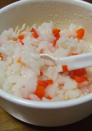離乳食★パプリカと鶏ささみのサラダライス-レシピのメイン写真