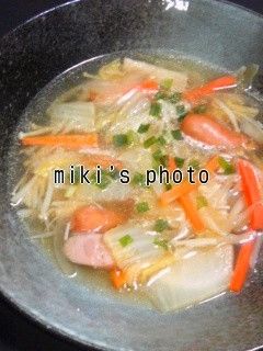 白菜とえのき茸の中華風スープ-レシピのメイン写真