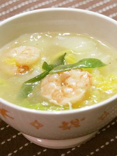 ジンジャー風!海老と白菜のとろみスープ煮-レシピのメイン写真