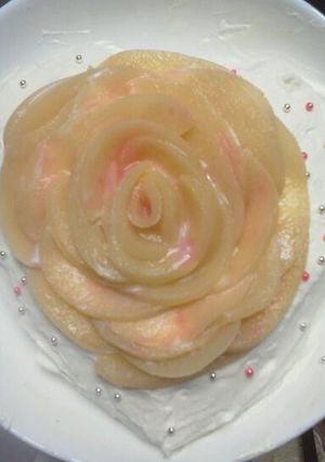 桃とグレープフルーツとチーズの薔薇ケーキ-レシピのメイン写真