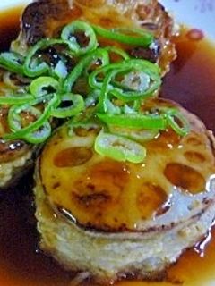 れんこんと里芋の挟み焼き~あんかけで~-レシピのメイン写真