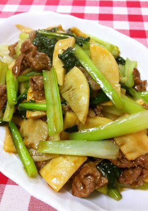 簡単中華♪青菜と牛肉のとろ～りあんかけ♪-レシピのメイン写真