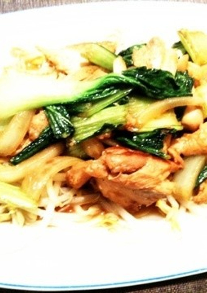 鶏肉とちんげん菜の炒め物-レシピのメイン写真