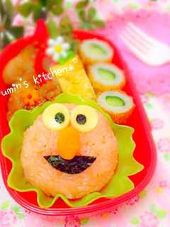 *キャラ弁*簡単なおにぎり*エルモ♪-レシピのメイン写真