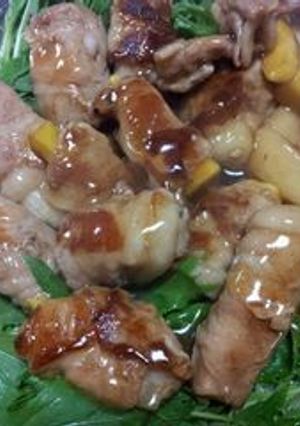 豚肉、巻き巻きあんかけ-レシピのメイン写真
