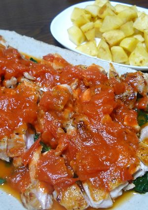 鶏モモ肉のトマトバジルソース-レシピのメイン写真