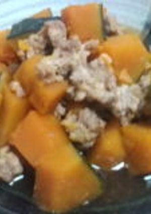 簡単！！レンジdeかぼちゃとひき肉の煮物-レシピのメイン写真