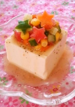 簡単☆栄養満点カラフルなサラダ風冷奴-レシピのメイン写真