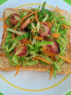 千切り野菜炒めのせトースト!-レシピのメイン写真
