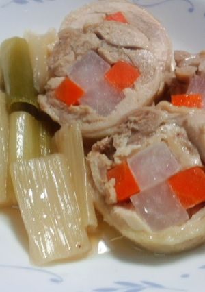 鶏　紅白巻きと　つけ麺のつけだれ！-レシピのメイン写真