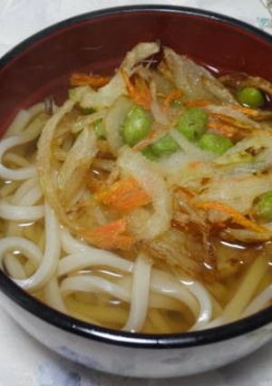 【大豆でうどん】枝豆のかきあげうどん-レシピのメイン写真