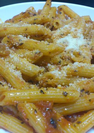 ガーリックトマトソースパスタ～バジル風味-レシピのメイン写真