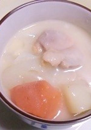 鶏のみそ漬けで作る温まるホワイトシチュー-レシピのメイン写真
