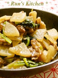 ✽シャキシャキ大根と小松菜の牛肉炒め✽-レシピのメイン写真