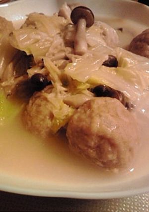 白菜としめじと肉だんごのクリーム煮-レシピのメイン写真