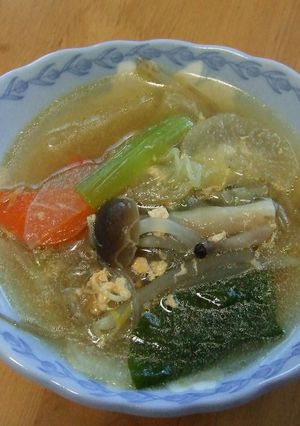 ピリ辛！野菜と春雨の生姜入り中華スープ☆-レシピのメイン写真