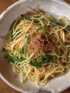 ちりめん山椒と水菜のパスタ-レシピのメイン写真