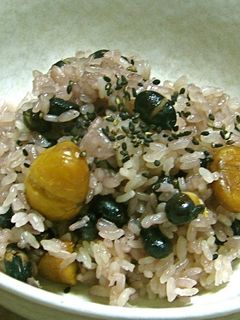 黒豆と甘栗のおこわ(電子レンジ)-レシピのメイン写真