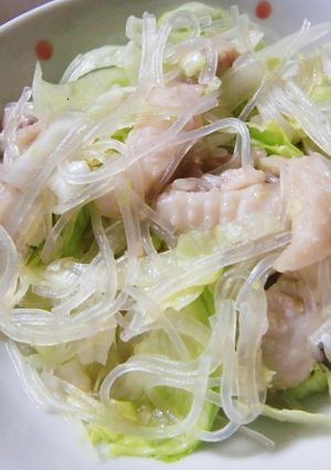 鶏皮とレタスのエスニック風春雨サラダ-レシピのメイン写真