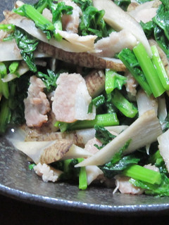 ごぼうとなばなの炒め物-レシピのメイン写真
