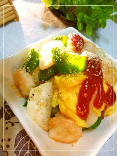 エビと野菜と卵のクレソル炒め-レシピのメイン写真