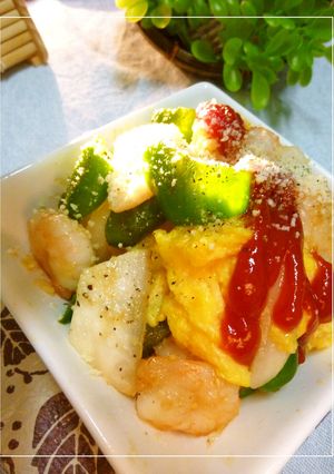 エビと野菜と卵のクレソル炒め-レシピのメイン写真