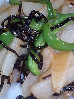 はやとうり&ピーマンの塩昆布炒め-レシピのメイン写真