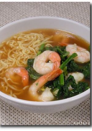 醤油ラーメン with 海老＋ほうれん草-レシピのメイン写真