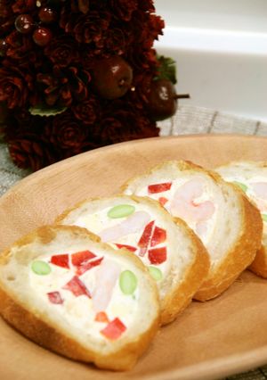 クリスマスカラーのバゲットファルシー-レシピのメイン写真