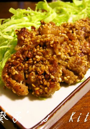 香ばしい♫豚肉のゴマ花椒衣焼き-レシピのメイン写真