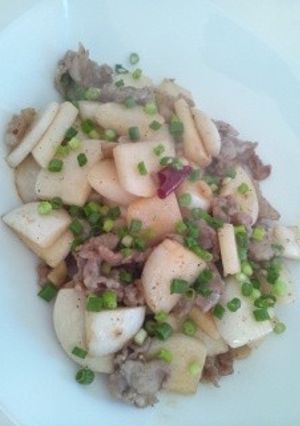 歯ごたえが癖になる　豚肉とかぶの炒め物-レシピのメイン写真