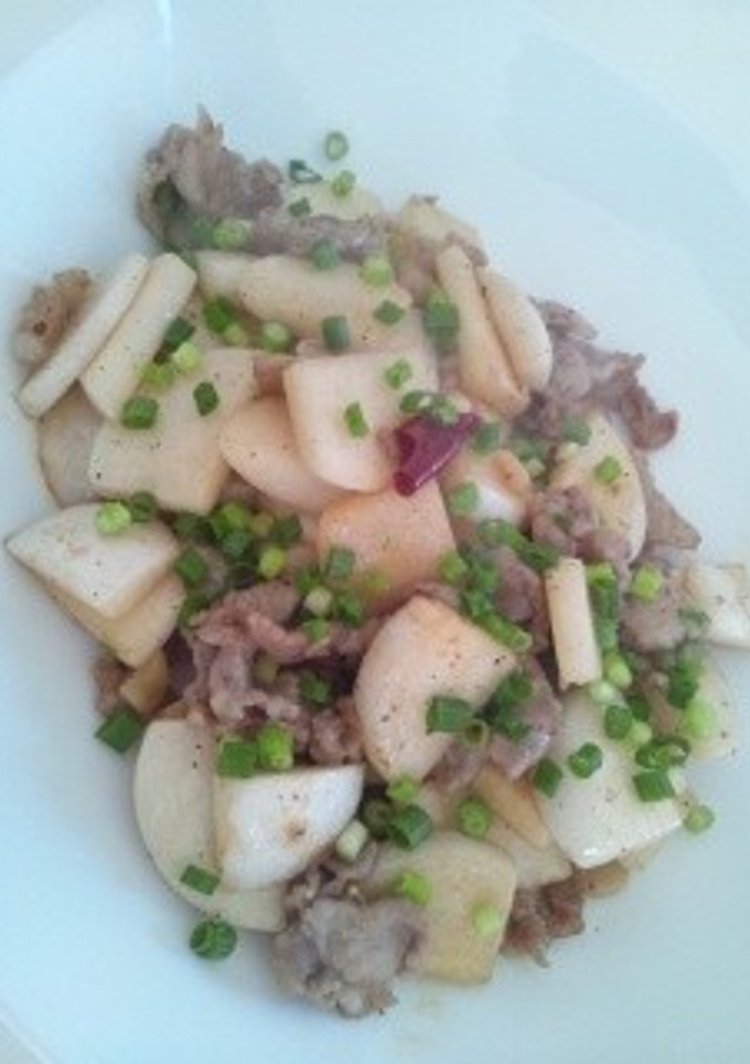 歯ごたえが癖になる　豚肉とかぶの炒め物-レシピのメイン写真