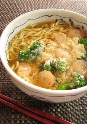ブロッコリーと小エビのふわふわラーメン-レシピのメイン写真