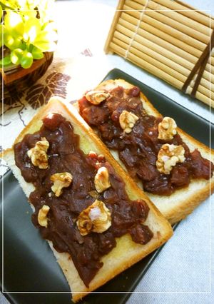 胡桃を乗せた塩あんトースト　生姜風味-レシピのメイン写真