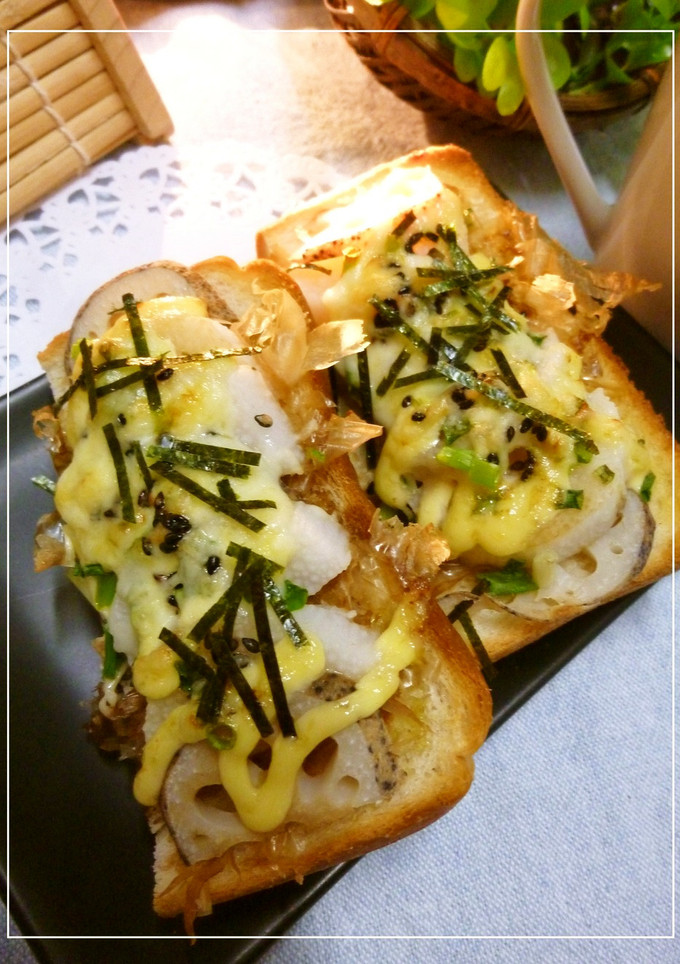蓮根×長芋の和風トースト　わさび風味-レシピのメイン写真
