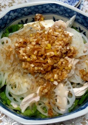 ささみと豆腐の葱ダレサラダ-レシピのメイン写真