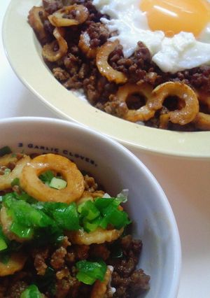 ちくわと挽き肉の簡単ジャージャー丼-レシピのメイン写真