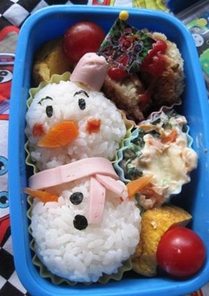 雪だるまのキャラ弁-レシピのメイン写真
