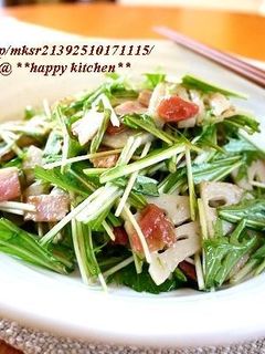 蓮根とベーコンのシャキシャキ梅風味サラダ-レシピのメイン写真