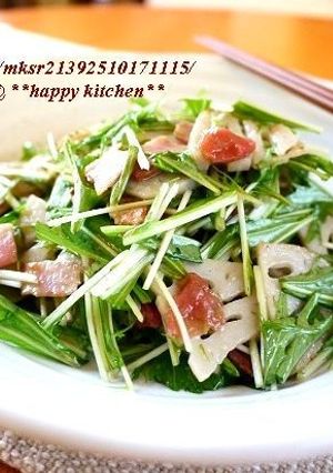 蓮根とベーコンのシャキシャキ梅風味サラダ-レシピのメイン写真